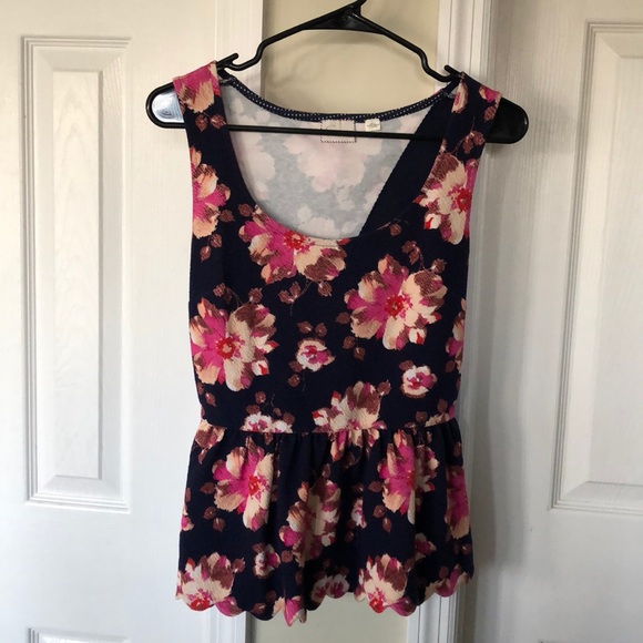 Anthropologie open back peplum top - Picture 2 of 8